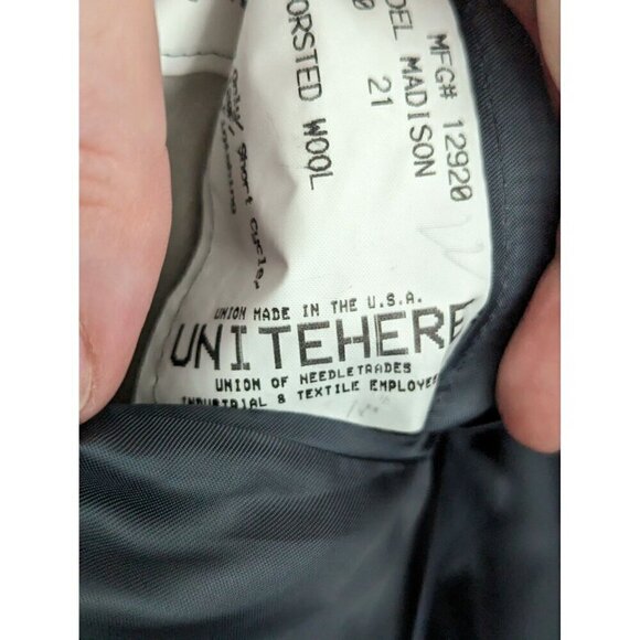 Hickey Freeman Madison Suit Jacket Union Made Vintage Windowpane - Picture 11 of 11